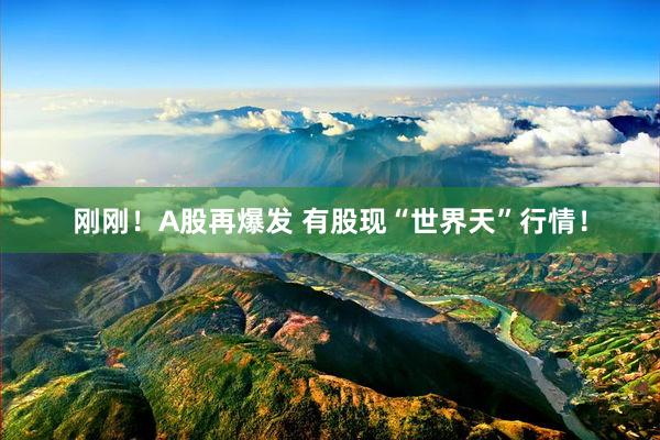 刚刚！A股再爆发 有股现“世界天”行情！