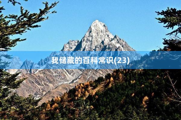 我储藏的百科常识(23)