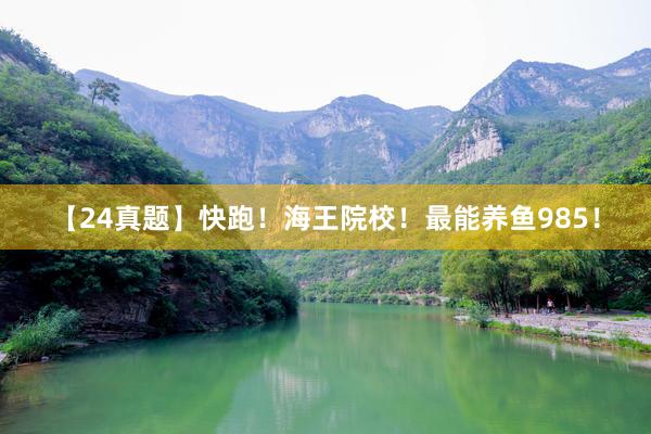 【24真题】快跑！海王院校！最能养鱼985！