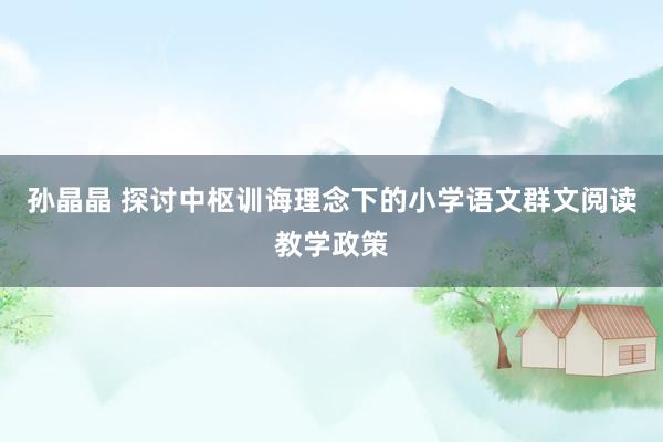 孙晶晶 探讨中枢训诲理念下的小学语文群文阅读教学政策