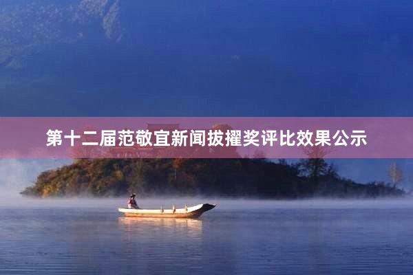 第十二届范敬宜新闻拔擢奖评比效果公示