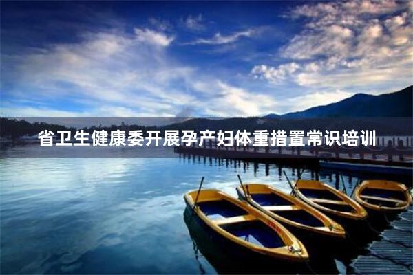 省卫生健康委开展孕产妇体重措置常识培训