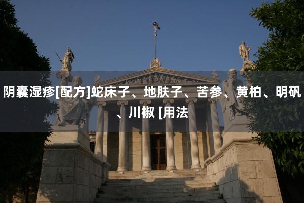 阴囊湿疹[配方]蛇床子、地肤子、苦参、黄柏、明矾、川椒 [用法