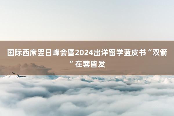 国际西席翌日峰会暨2024出洋留学蓝皮书“双箭”在蓉皆发