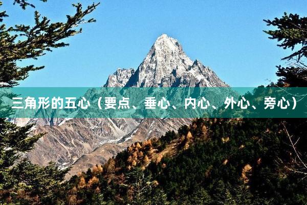 三角形的五心（要点、垂心、内心、外心、旁心）