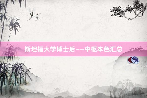 斯坦福大学博士后——中枢本色汇总